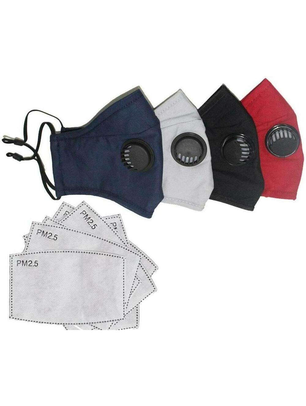 10 Pack Face Mask Reusable Washable Breathable Unisex Black Face Mask+10 Filters
